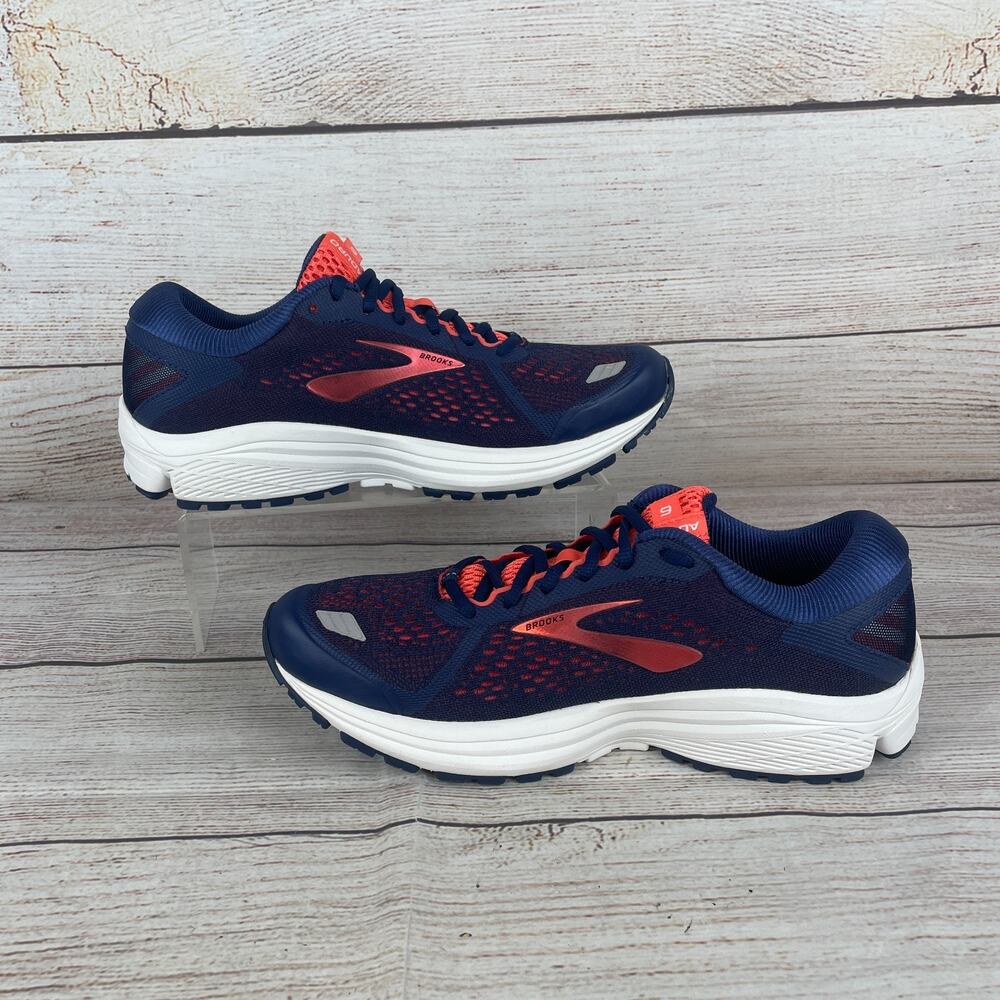 Brooks Aduro 6 Womens Sz 9 Road Running Shoes Blue Coral Orange - Picture 2 of 9